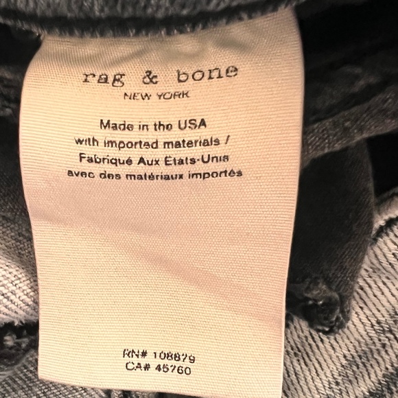 Rag & Bone Nina High Rise Ankle Flare Jeans in Marble White Size 26 - Picture 13 of 13